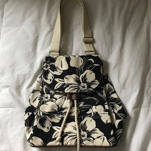 Liz Claiborne Black and Off White Floral Bag
